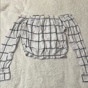 Garage off the shoulder long sleeve shirt